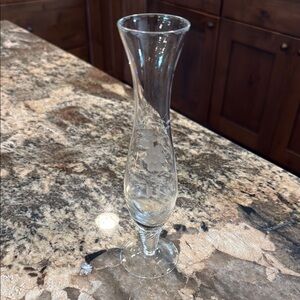 Elegant Clear Glass Bud Vase.